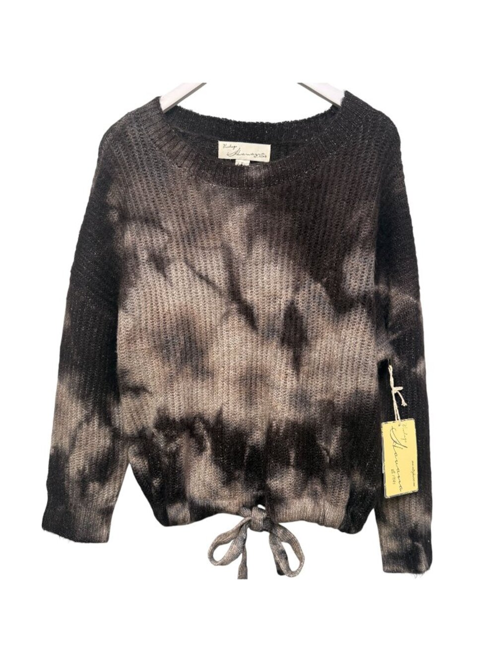 VINTAGE HAVANA Brown Tie Dye Sweater Small Oversized Pullover Boho Casual NWT